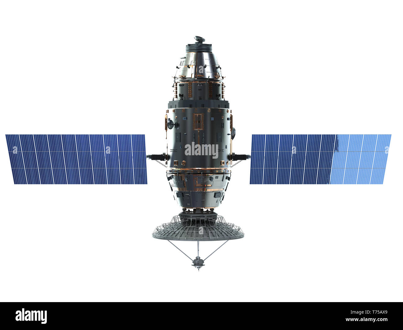 3d rendering satellite dish with antenna isolated on white background ...