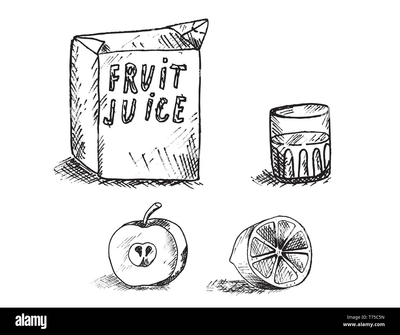 Glass of orange juice with a carton Stock Vector Images Alamy