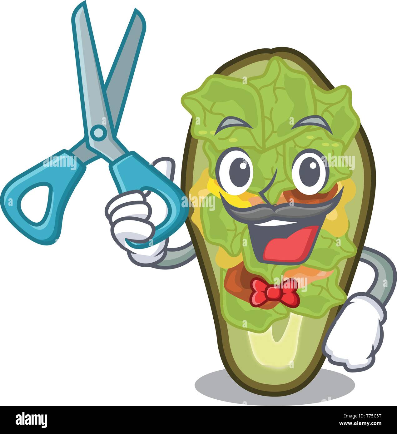 Barber stuffed avocado isolated with the cartoon Stock Vector