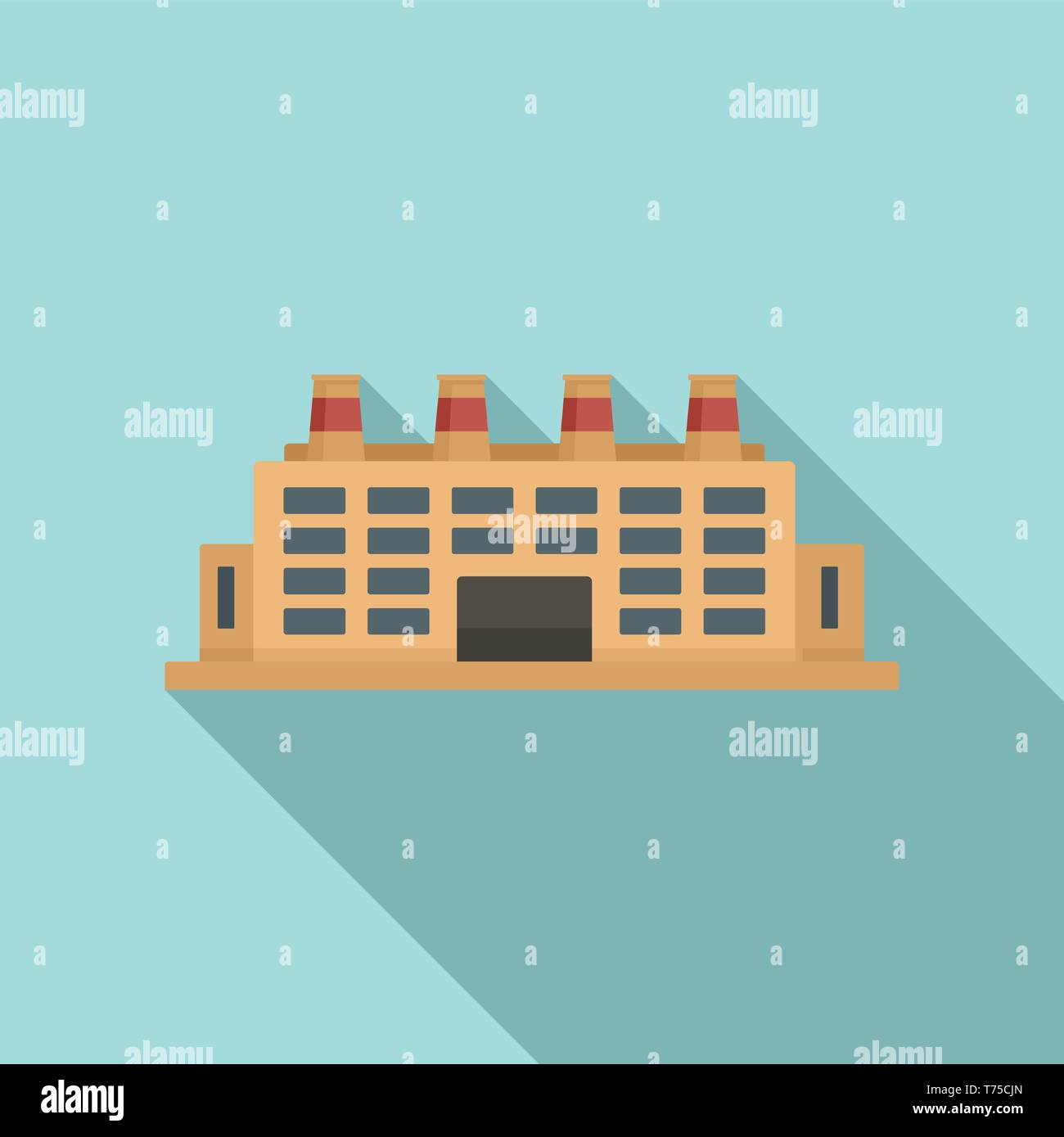 Energy refinery factory icon. Flat illustration of energy refinery ...