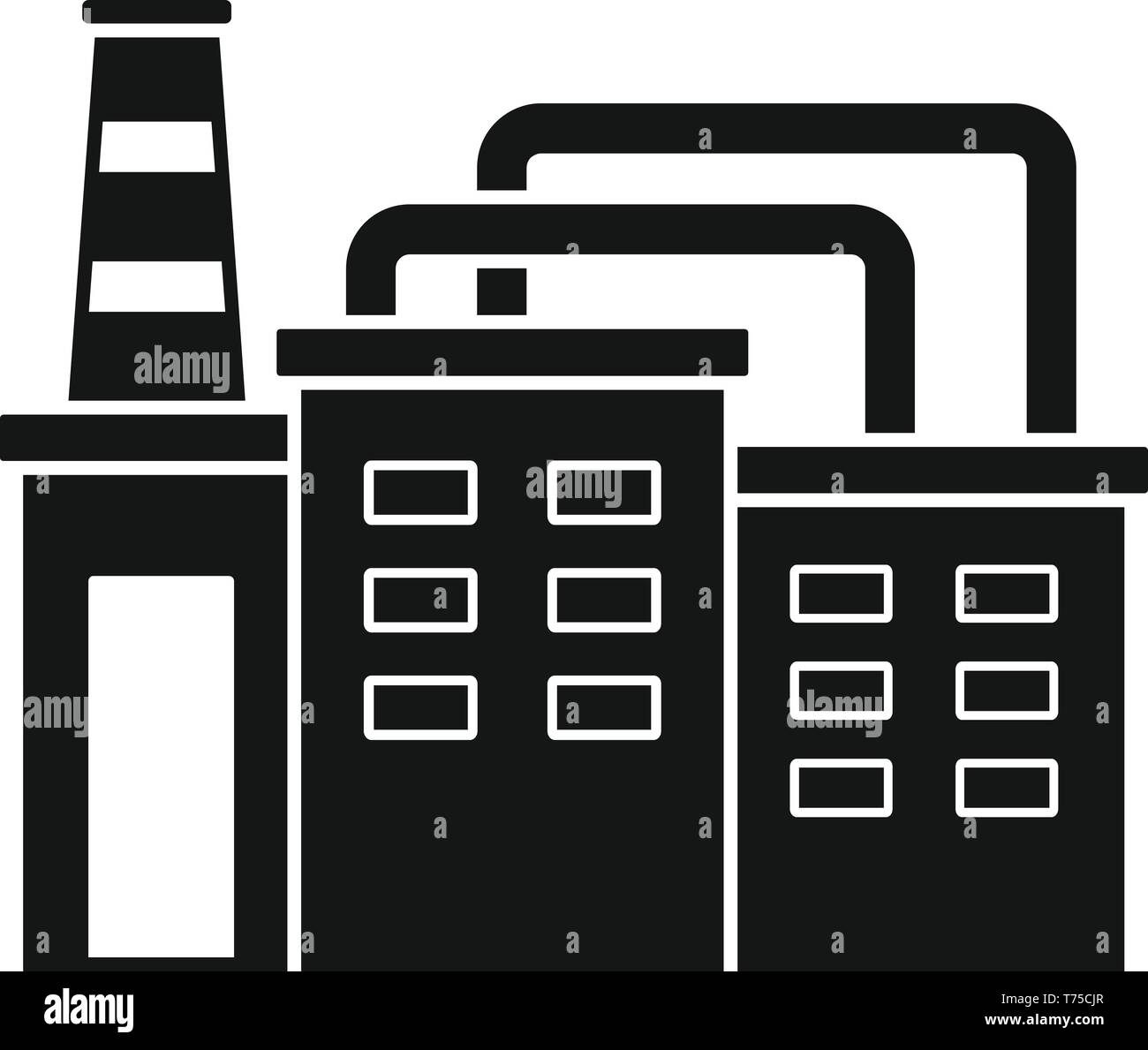 Refinery factory icon. Simple illustration of refinery factory vector ...