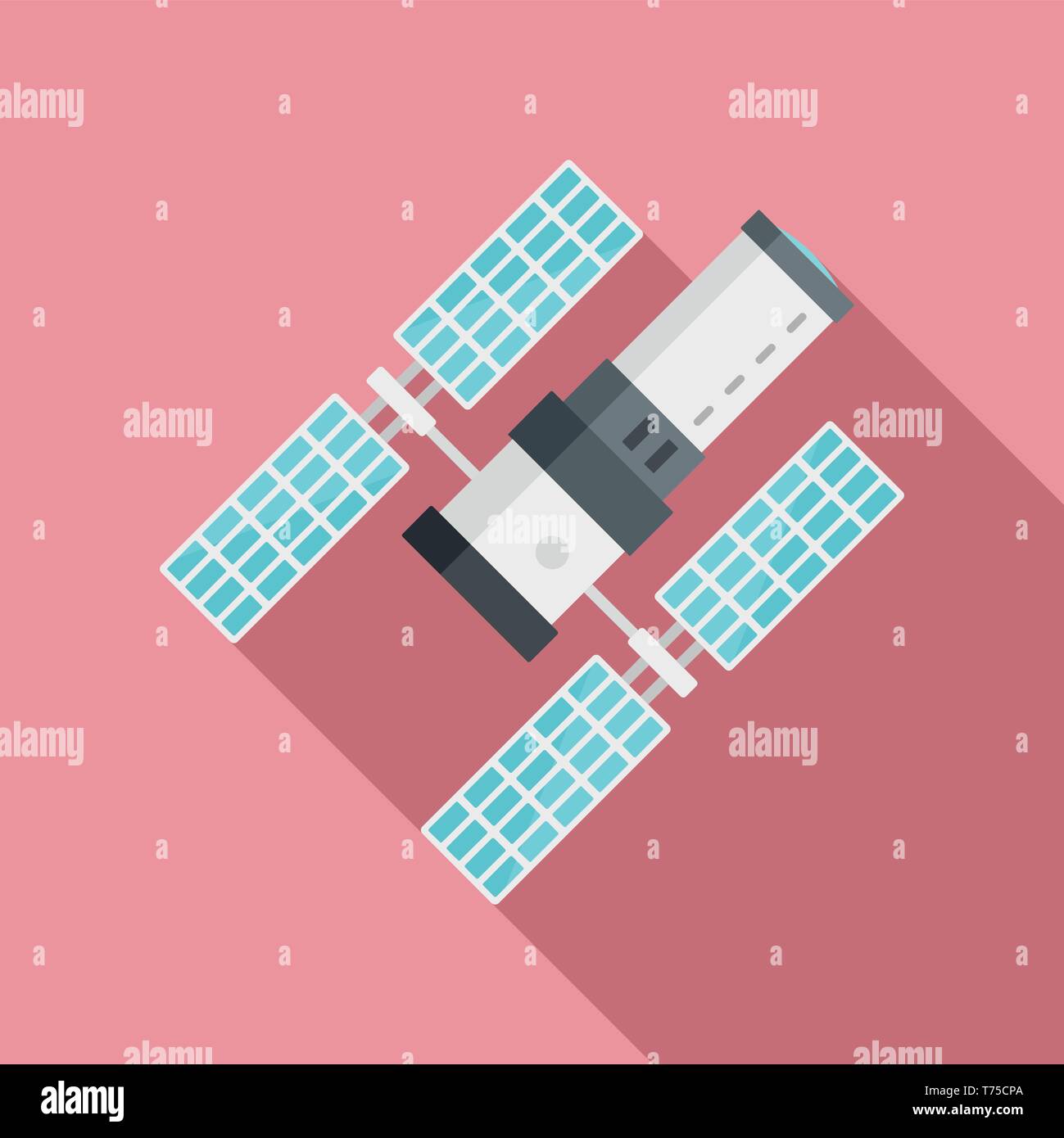 Space station icon. Flat illustration of space station vector icon for ...