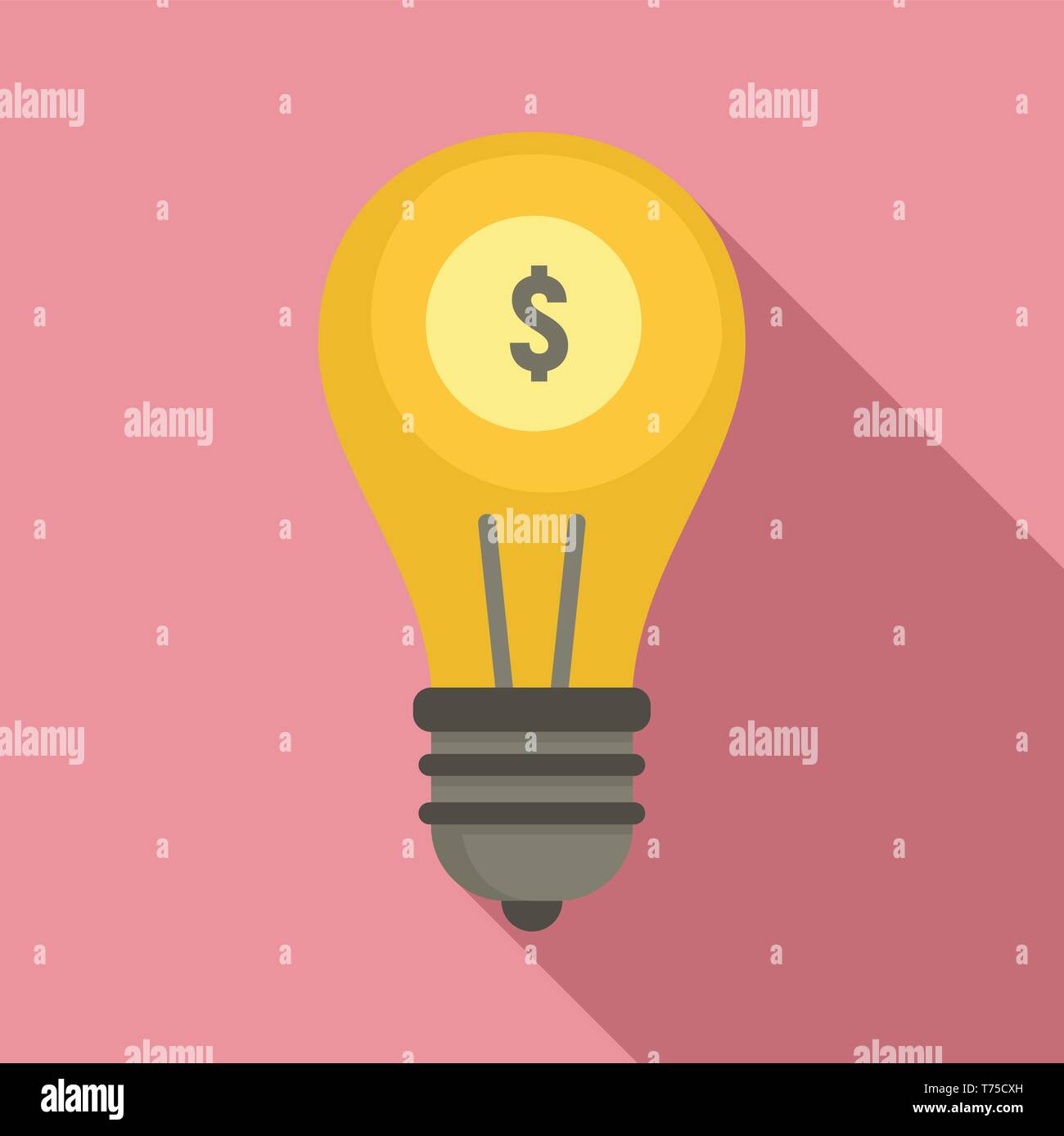 Money bulb idea icon. Flat illustration of money bulb idea vector icon ...