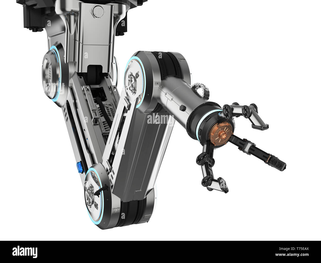 Automation factory concept with 3d rendering robotic arm Stock Photo - Alamy