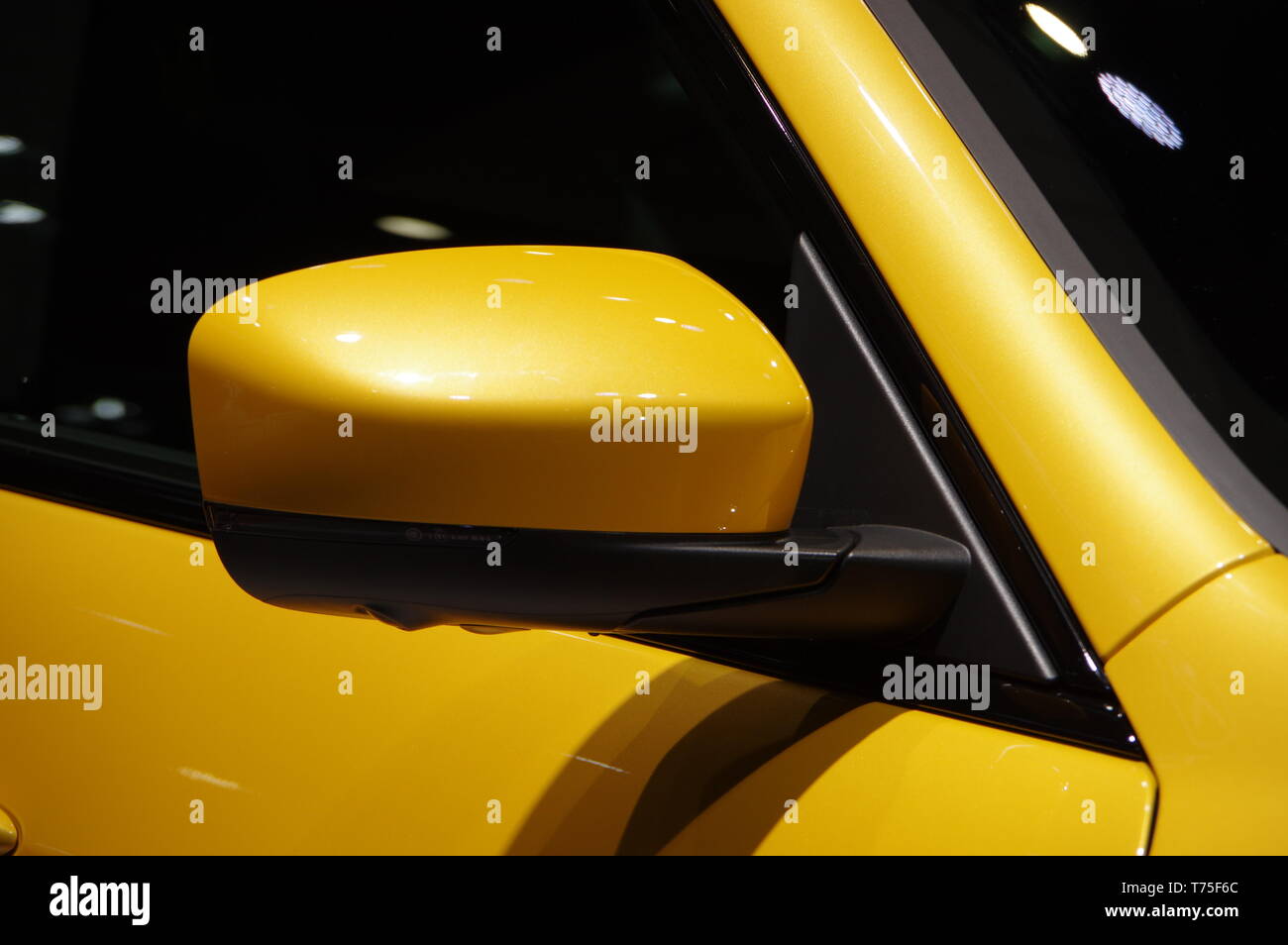 Modern yellow car body details Stock Photo Alamy