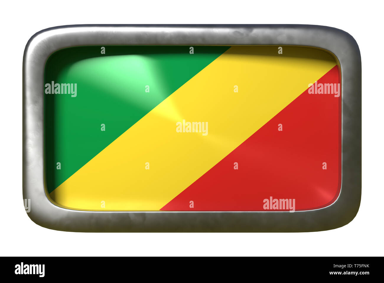 3d rendering of a Republic of Congo flag on a rusty sign isolated on ...