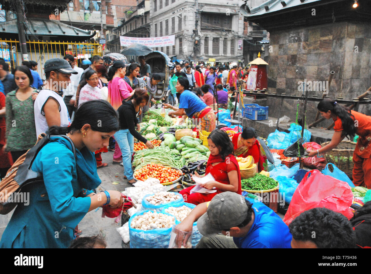 Open air vegetable market, Kathmandu Nepal Stock Photo Alamy