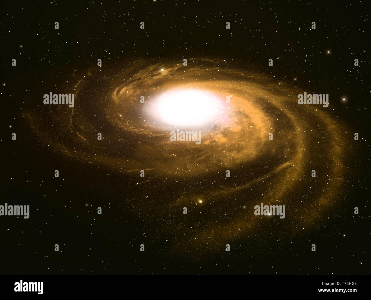 Spiral galaxy in deep space. Stock Photo