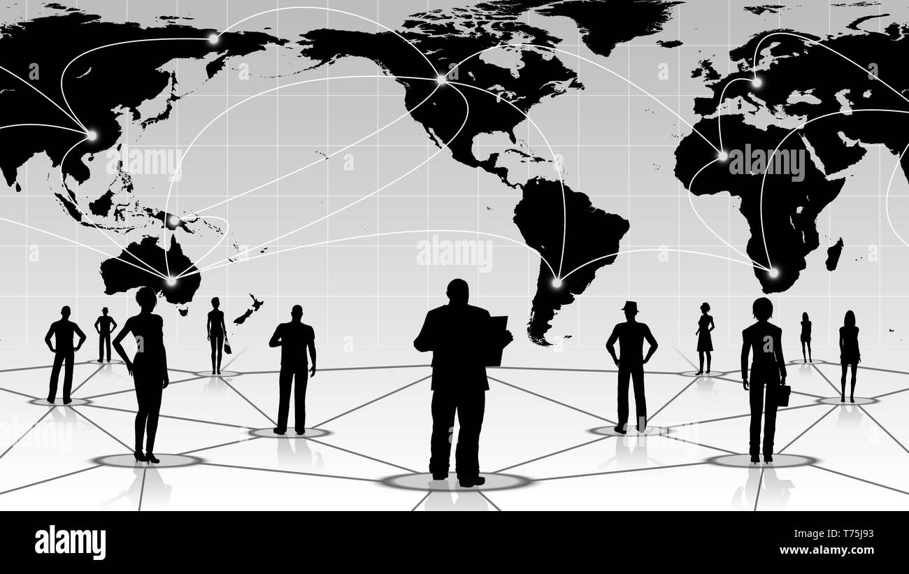 Global internet map Black and White Stock Photos & Images - Alamy