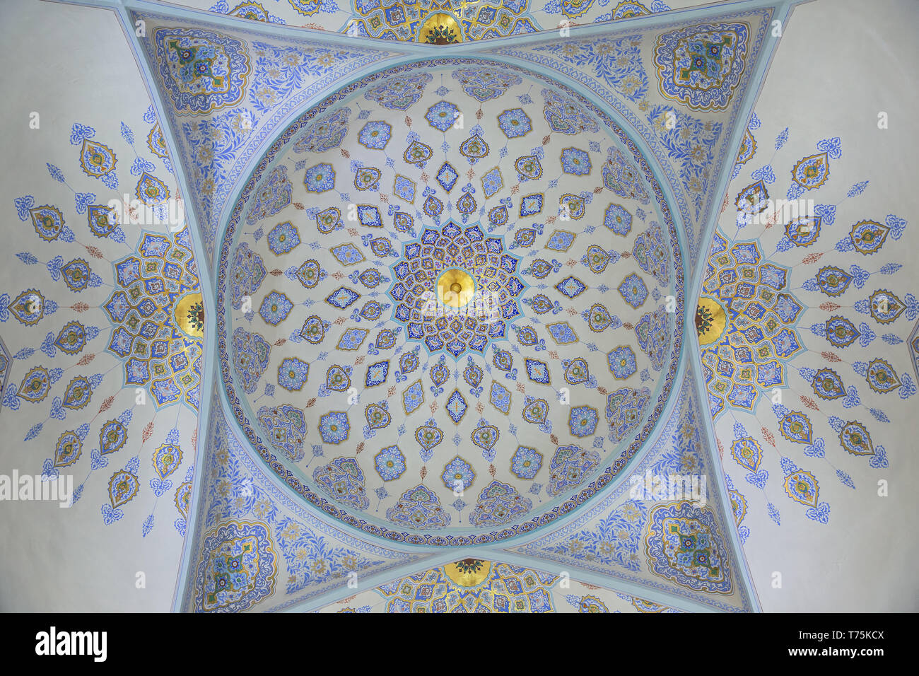 SHAKHRISABZ, UZBEKISTAN - OCTOBER 16, 2016: Interior of mausoleum Sheikh Shamsiddin Kulol at Dorut Tilavat Complex, Shakhrisabz, Uzbekistan. Stock Photo