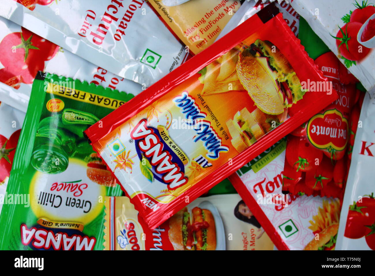 Download Sauce Sachets Background Stock Photo Alamy PSD Mockup Templates