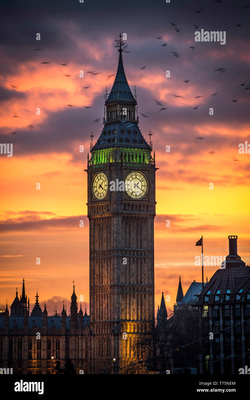 General View of Big Ben - London Stock Photo