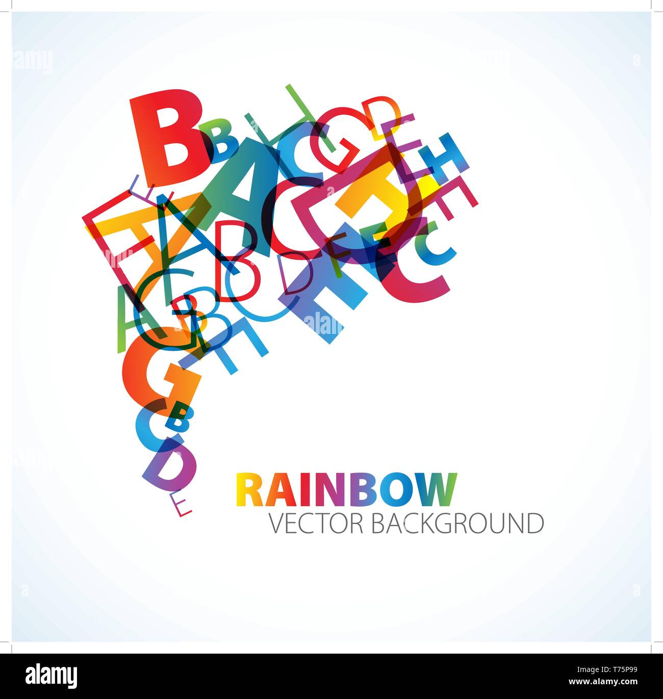 Abstract background with colorful rainbow letters Stock Vector Image ...