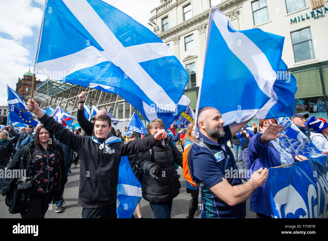 Scottish Independence Supporters March Through Glasgow During The All ...