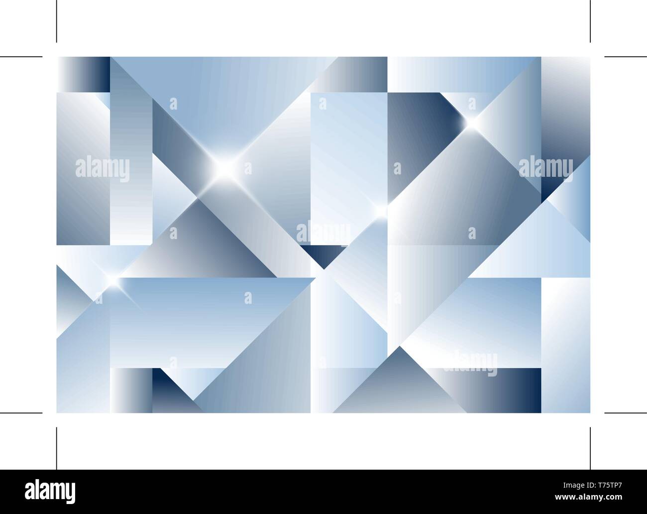 Cubism abstract background - blue version Stock Vector