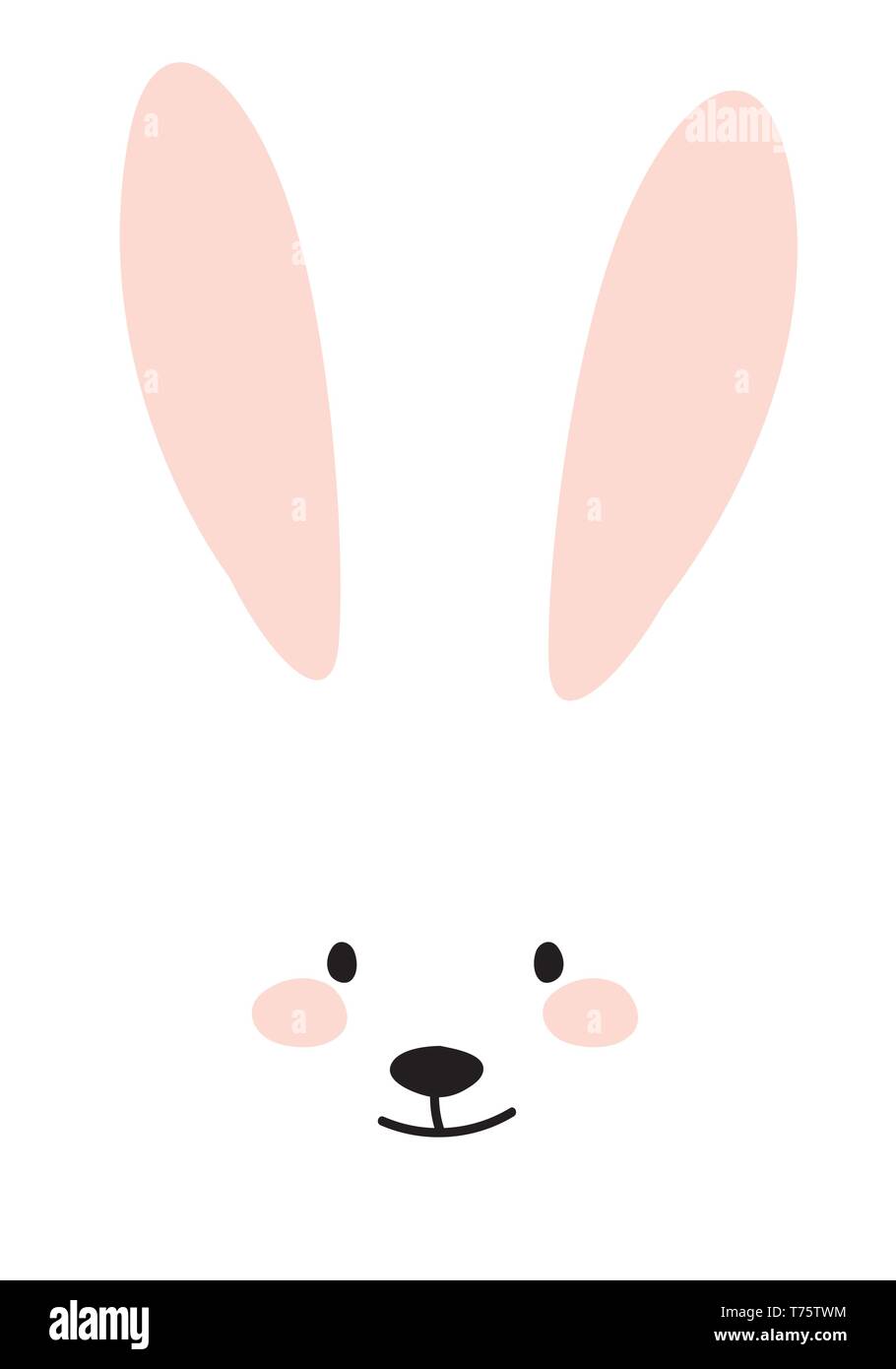 Bunny rabbit white and pink long ears Stock Vector