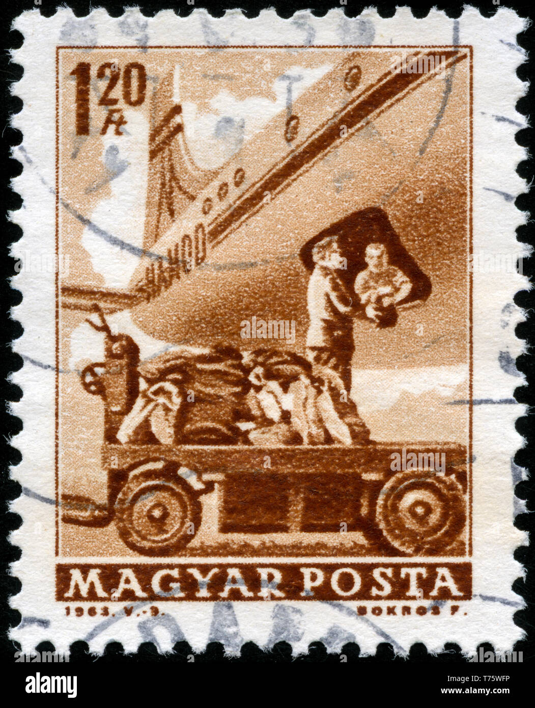 Postage stamp from Hungary in the Transport and Telecommunication series issued in 1963 Stock Photo