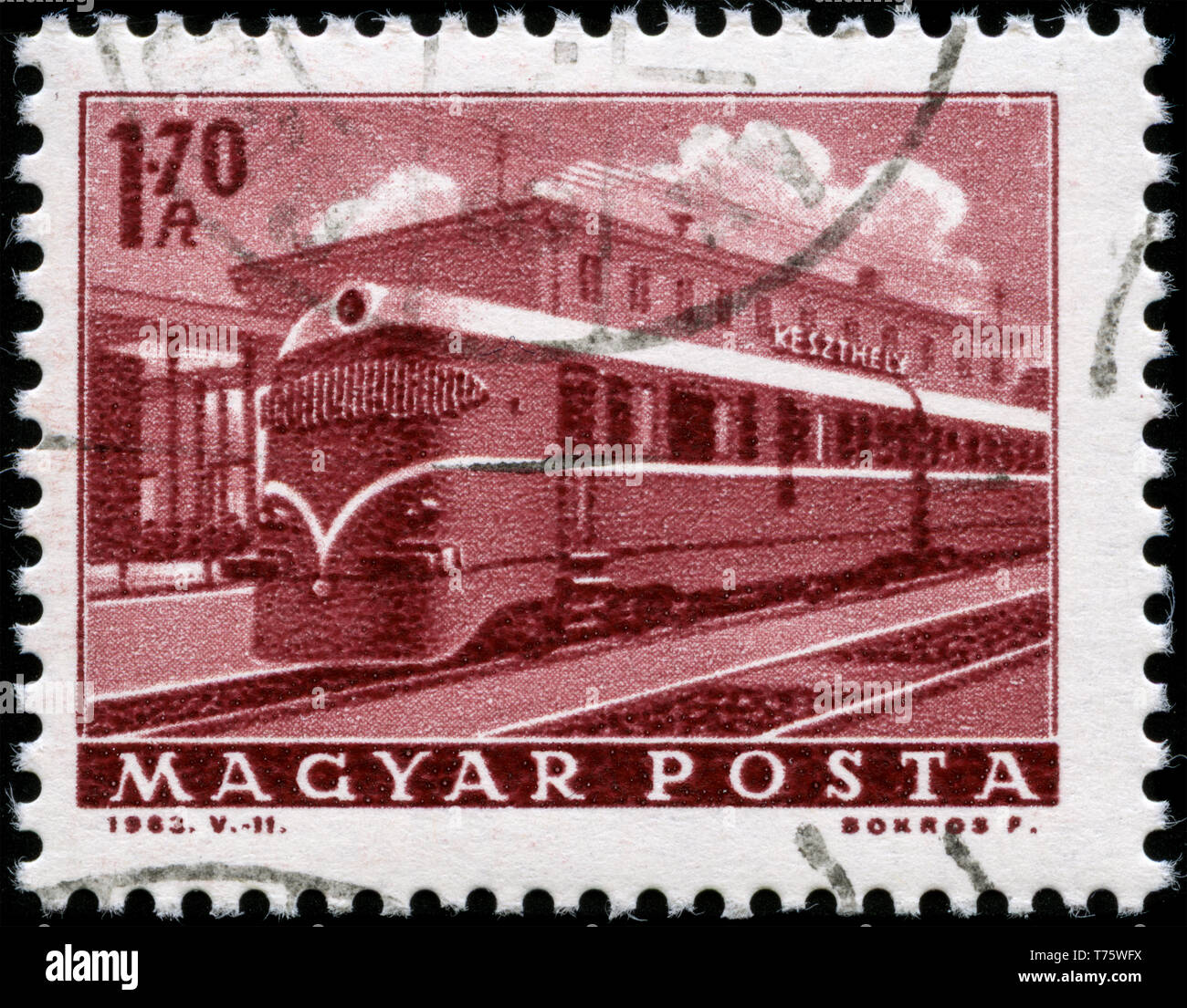 Postage stamp from Hungary in the Transport and Telecommunication series issued in 1963 Stock Photo