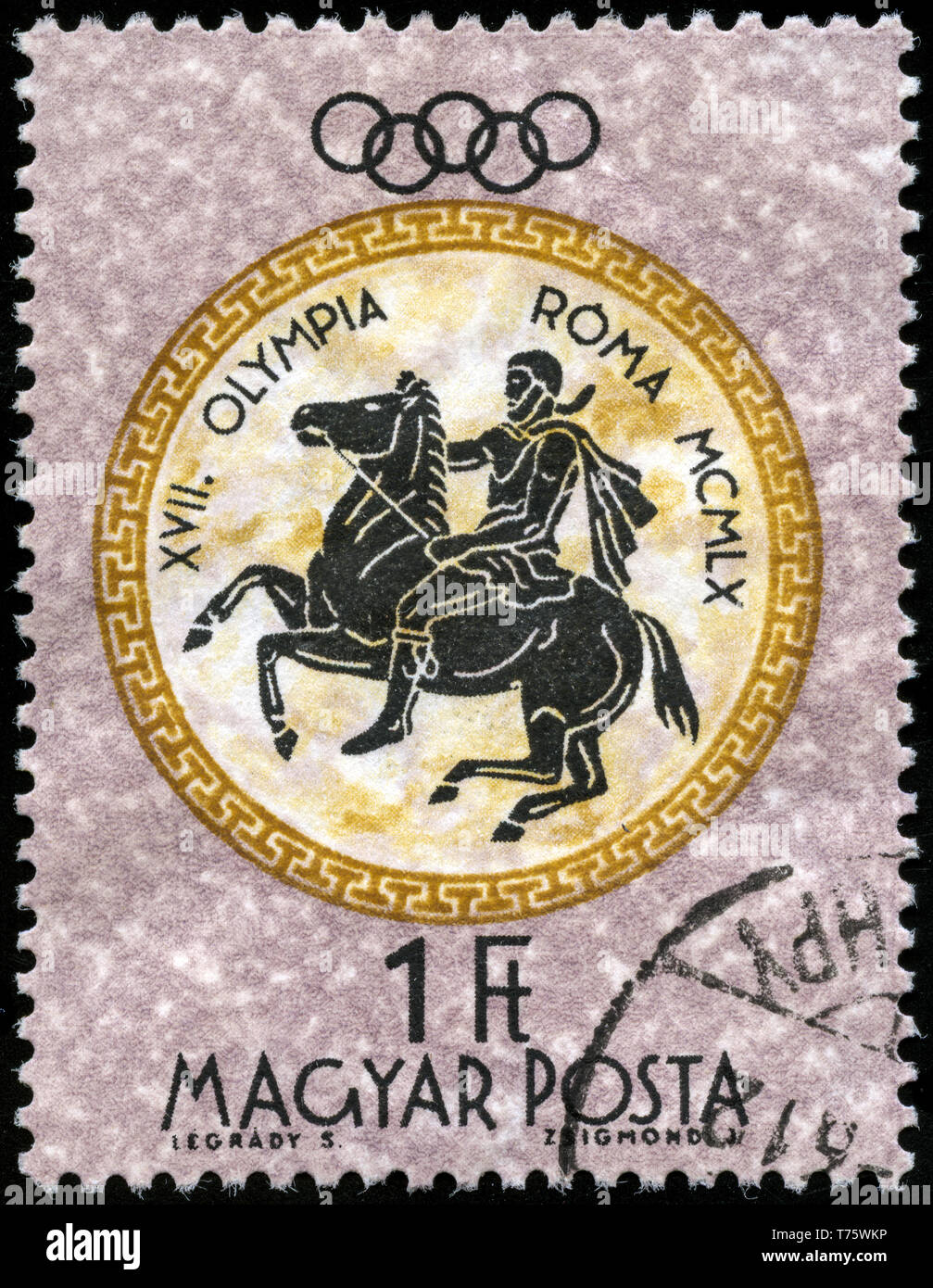 Postage stamp from Hungary in the Summer Olympic Games 1960 - Rome series Stock Photo