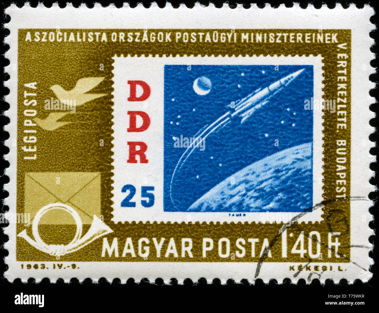 Postage stamp from Hungary in the Conf. of Postal Ministers of Communist Countries series issued in 1963 Stock Photo