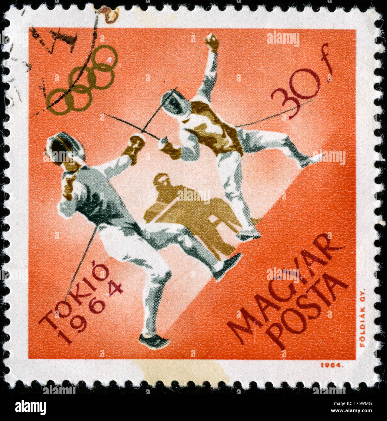 Postage stamp from Hungary in the Summer Olympic Games 1964, Tokyo (1) series Stock Photo