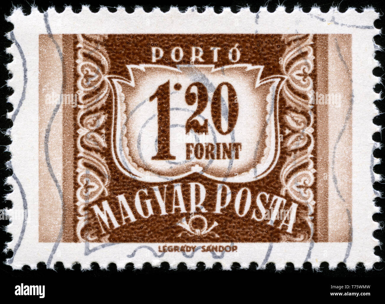 Postage stamp from Hungary in the Postage due series issued in 1965 Stock Photo