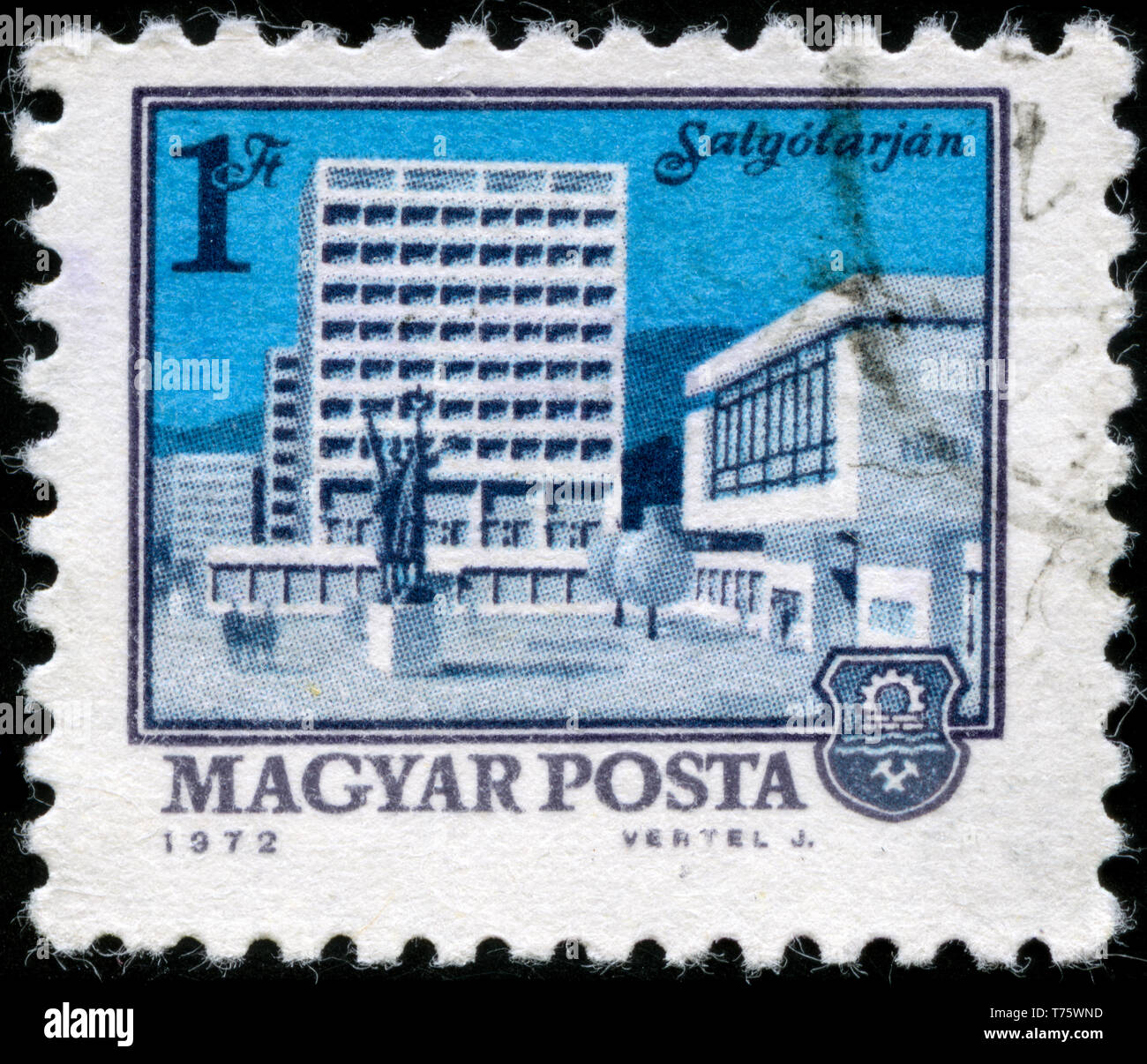Postage stamp from Hungary in the Cityscapes series issued in 1972 Stock Photo