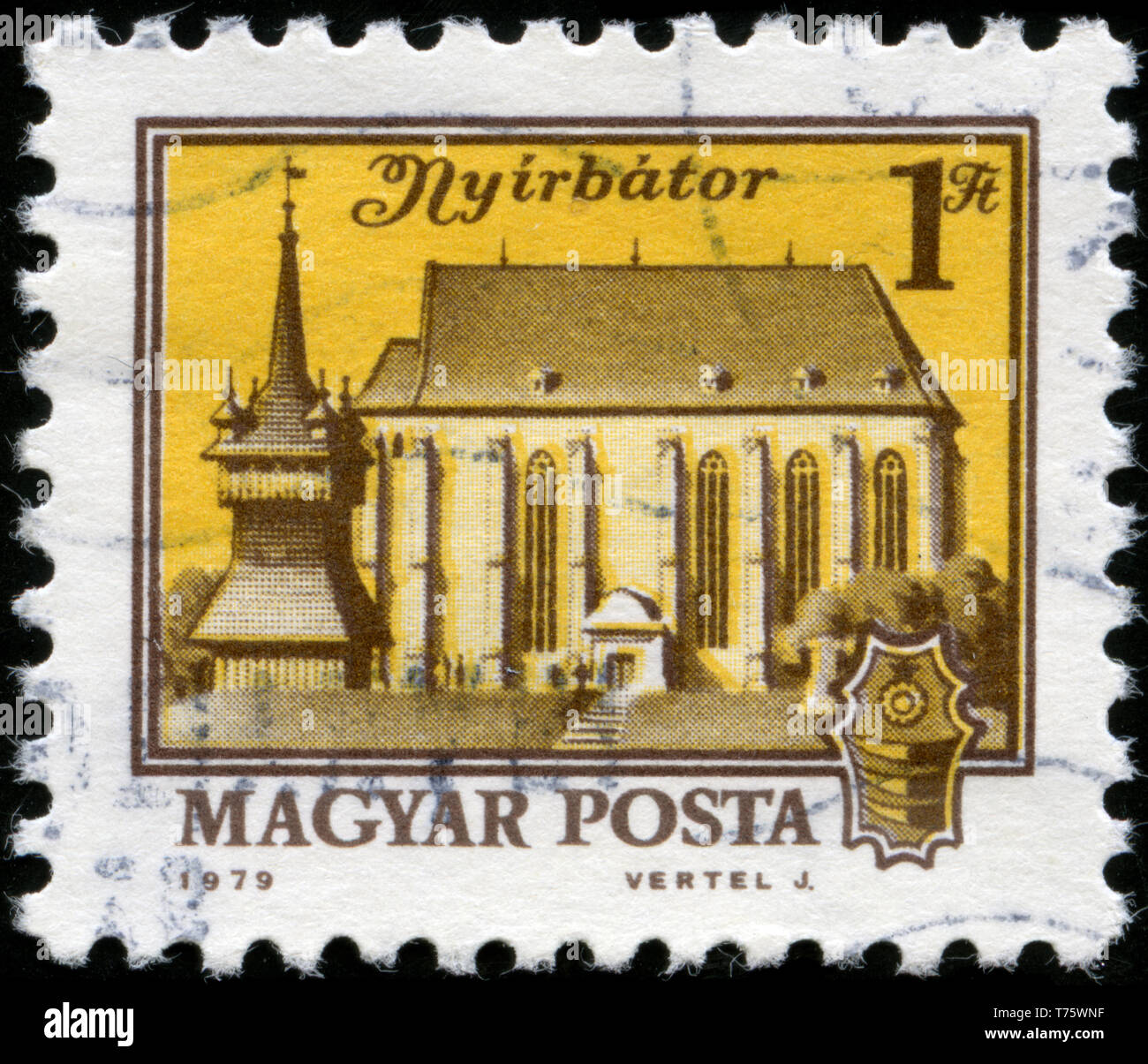 Postage stamp from Hungary in the Cityscapes series issued in 1979 Stock Photo