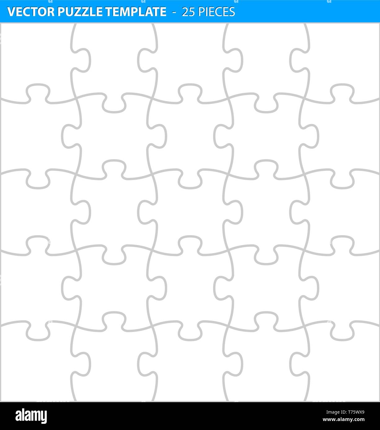 Complete puzzle / jigsaw template for print (25 pieces Stock Vector Image &  Art - Alamy