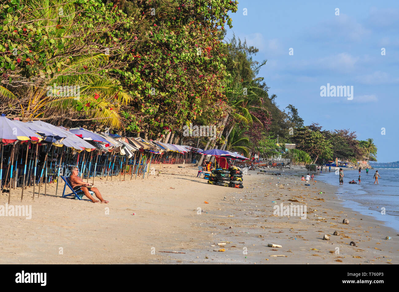 Thailand beach pollution Stock Photo