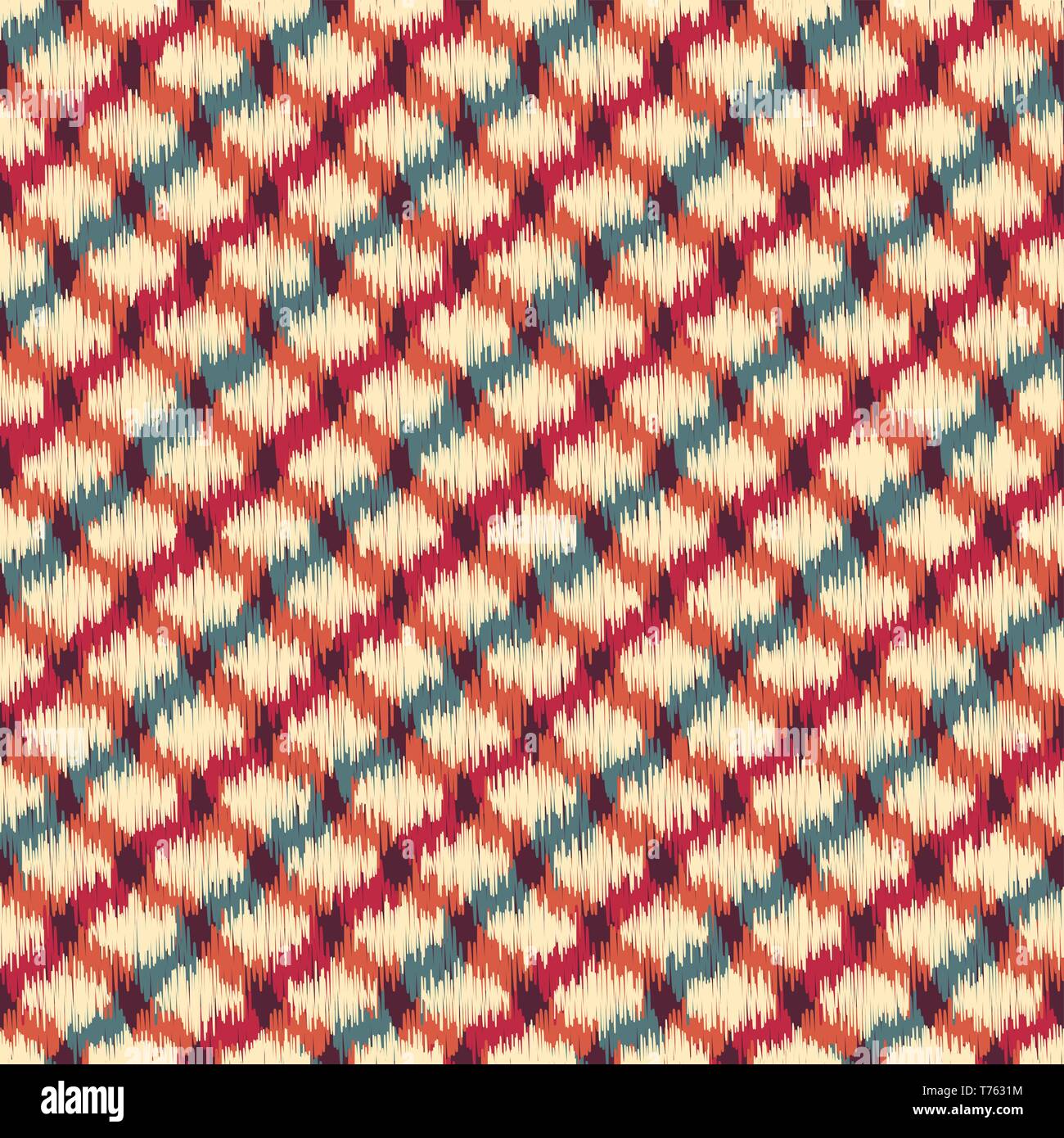 Seamless Ikat color etchnic Background vector Pattern Stock Vector