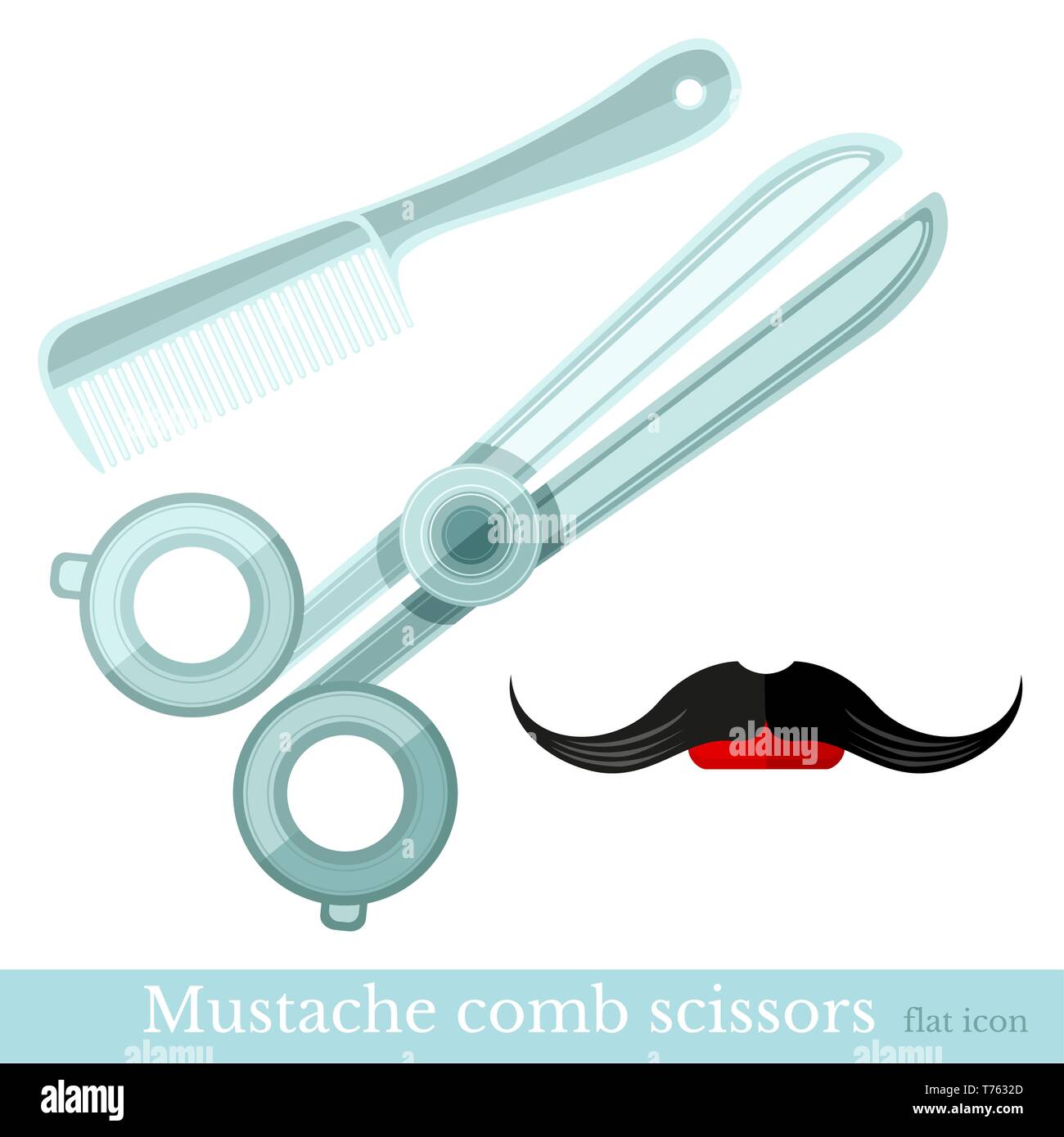comb mustache scissors set Stock Vector Image & Art Alamy