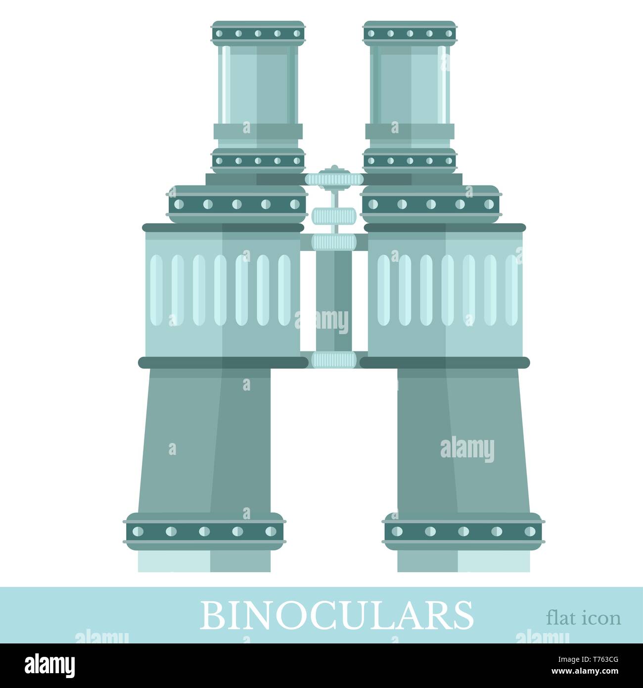 Flat style binoculars icon on white Stock Vector
