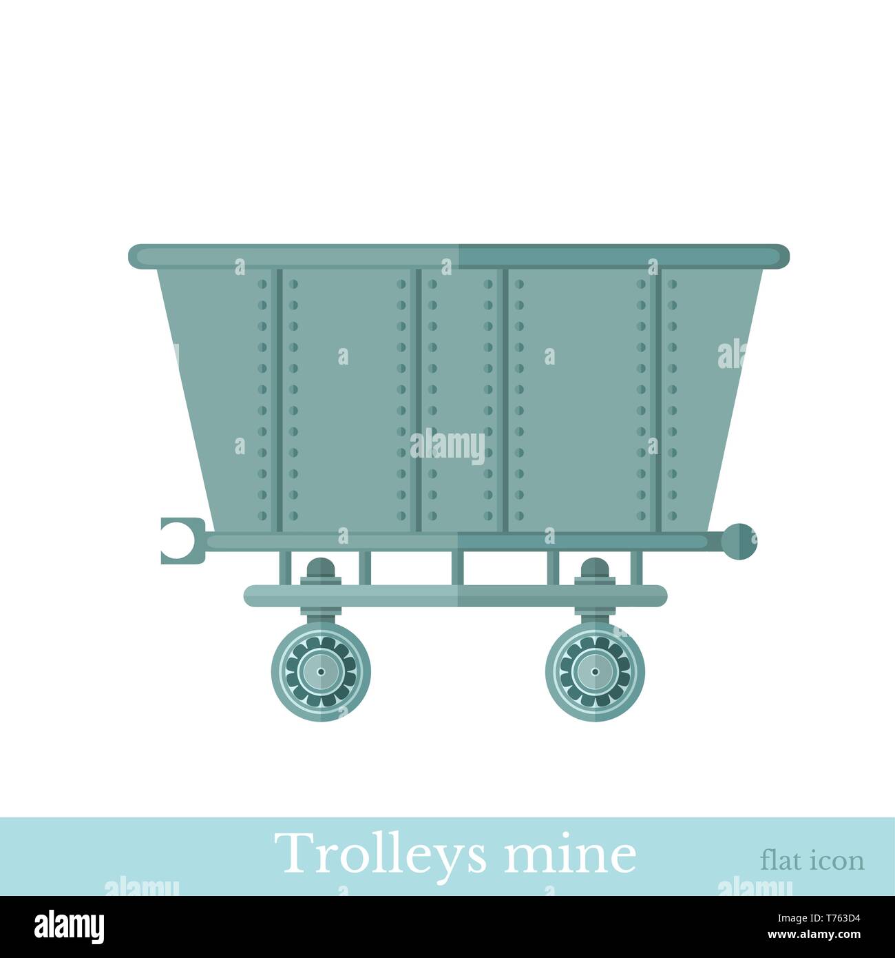 flat trolley mine on white Stock Vector