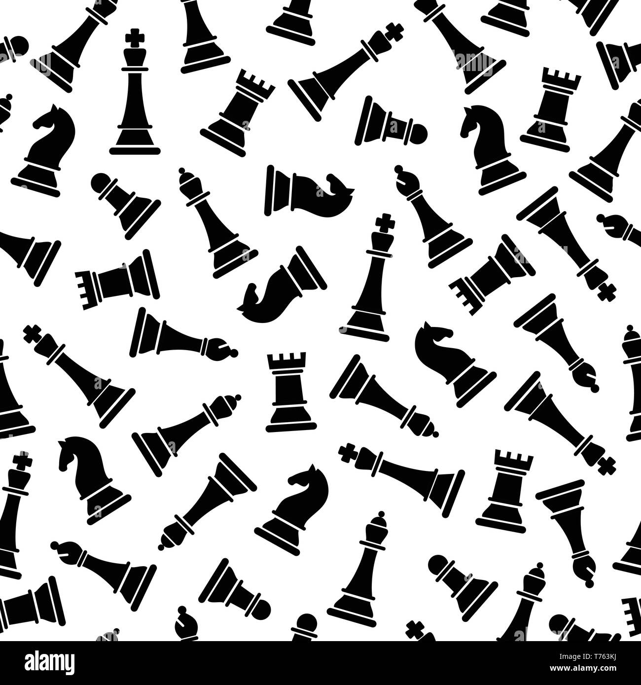 Seamless pattern with chess pieces. Vector illustration Stock Vector ...