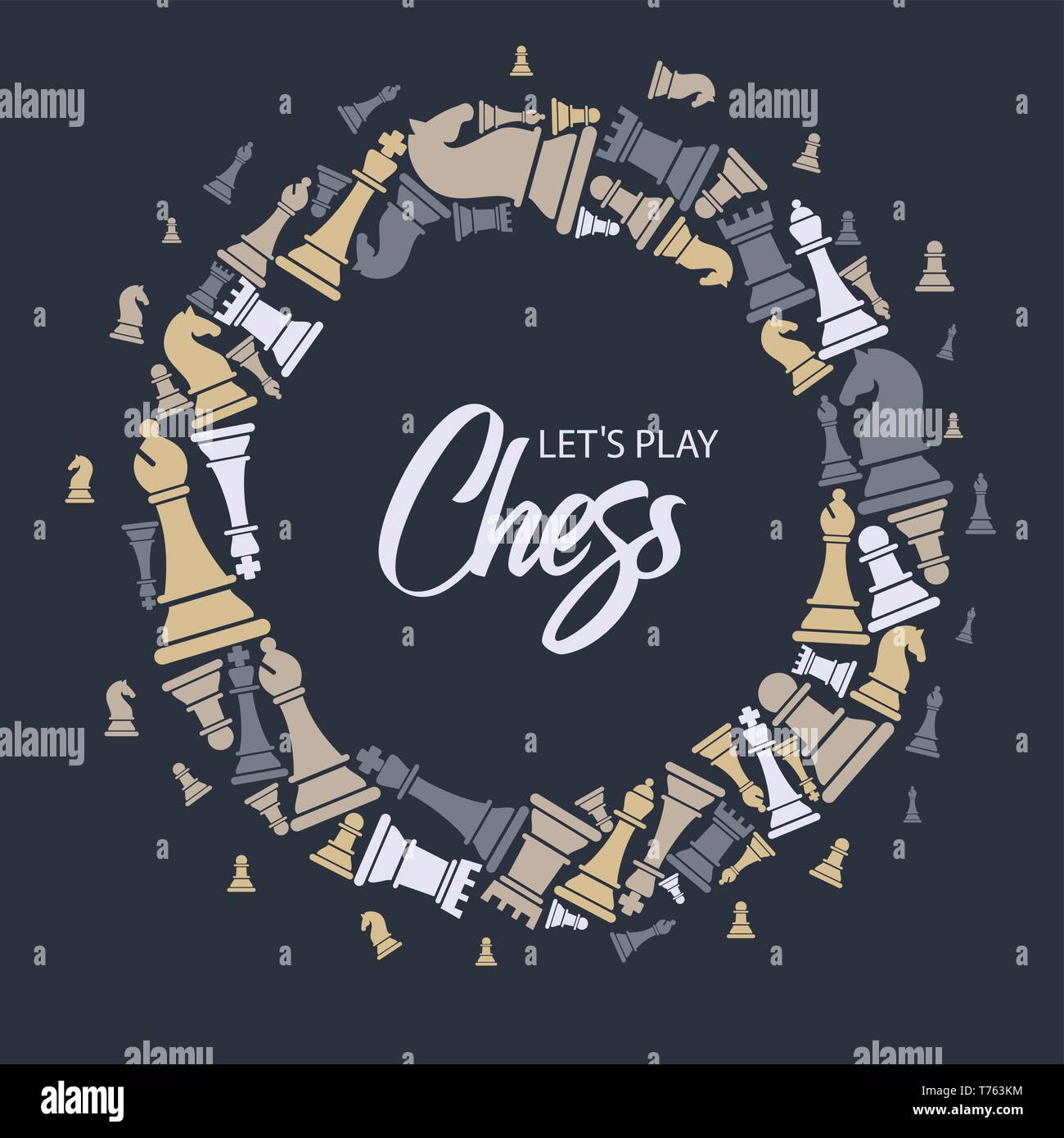 Seamless pattern with chess pieces. Vector illustration Stock Vector ...