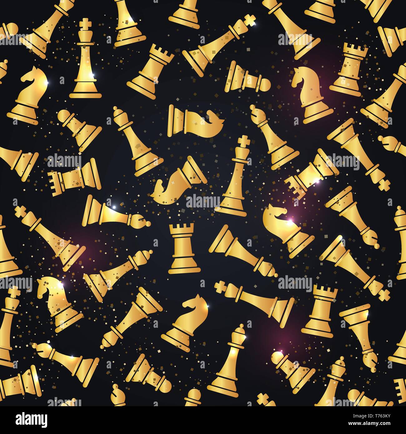 Seamless pattern with chess pieces. Vector illustration Stock Vector ...