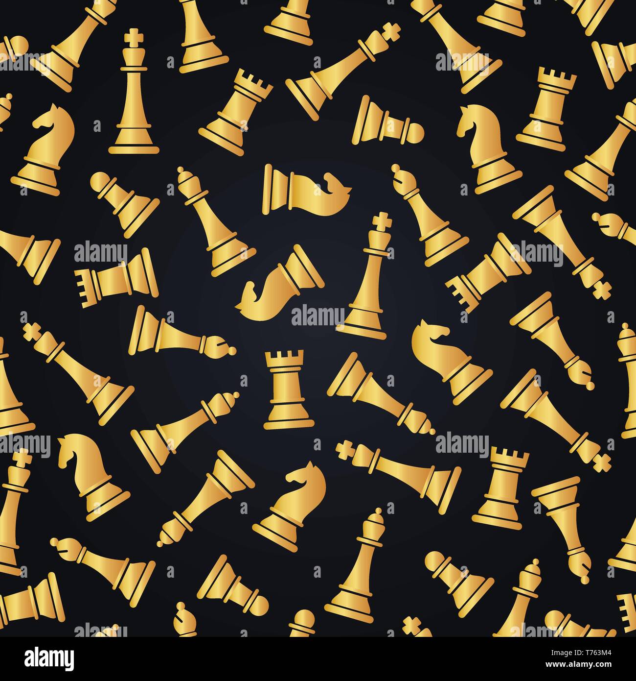 Seamless pattern with chess pieces. Vector illustration Stock Vector