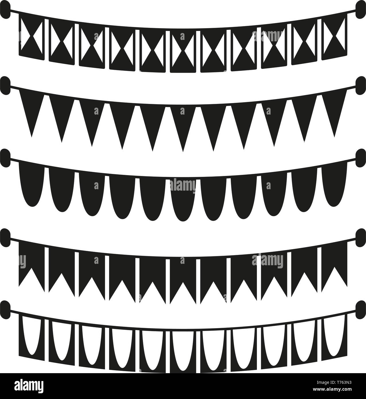 Black and white holiday flags silhouette Stock Vector Image & Art - Alamy