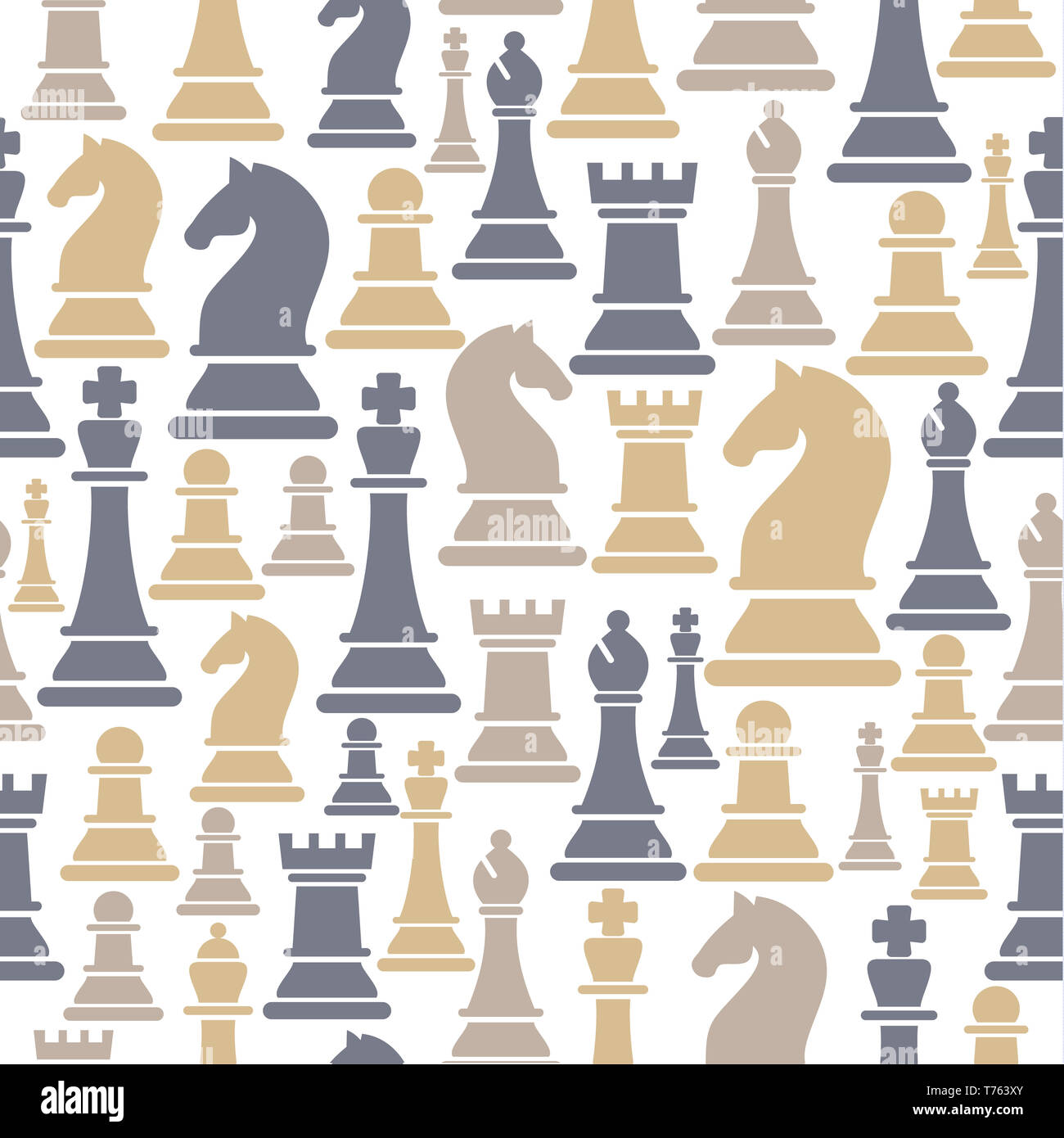 Seamless pattern with chess pieces. illustration Stock Photo - Alamy