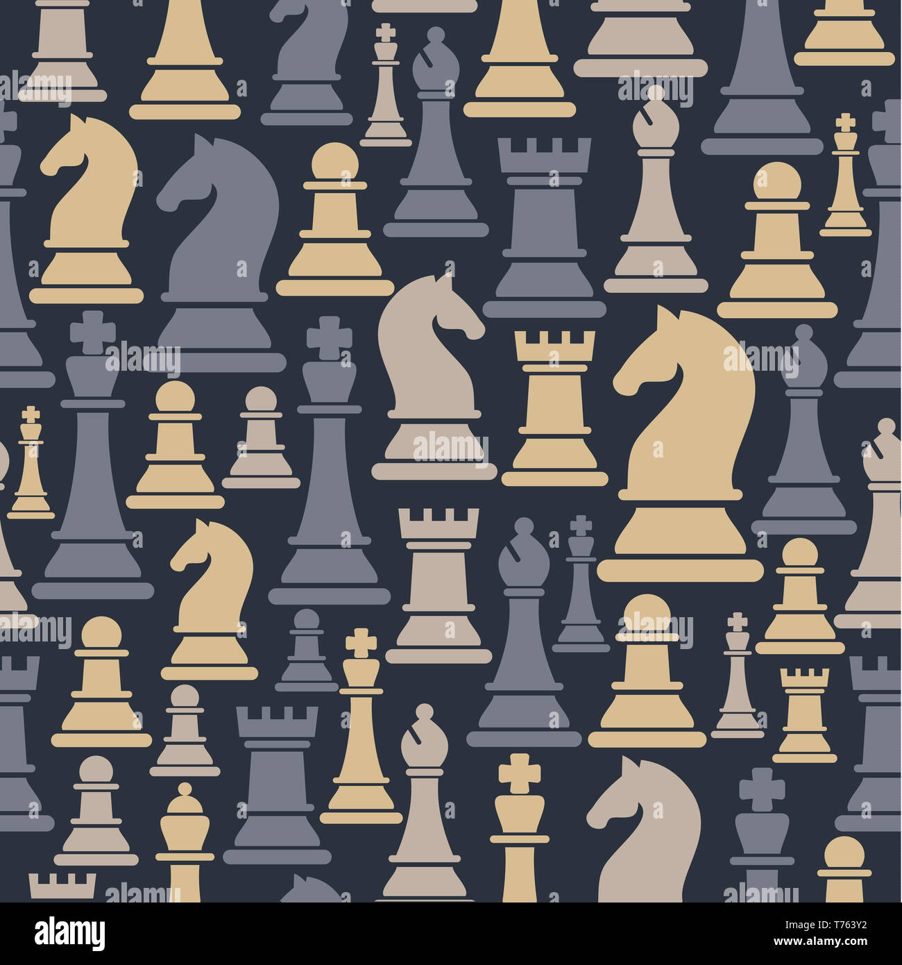Seamless pattern with chess pieces. illustration Stock Photo - Alamy