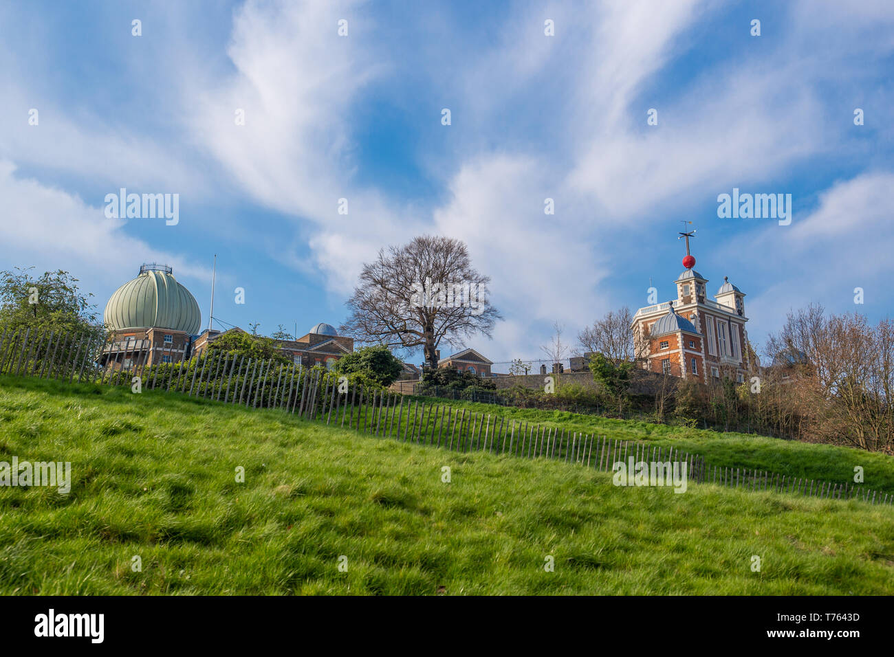 London the Royal Observatory on the hill at Greenwich mean time. Stock Photo