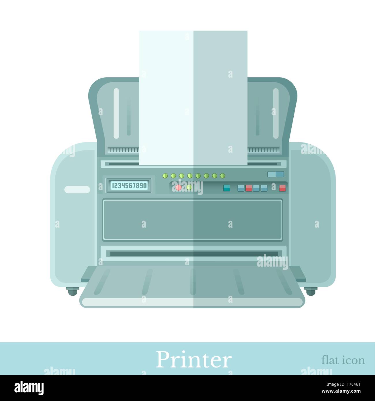 flat printer icon isolated on white Stock Vector