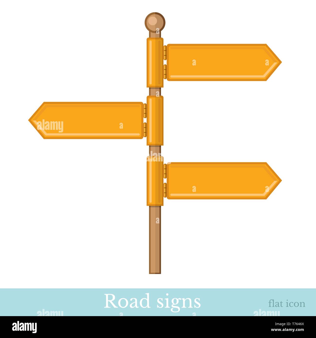 Flat road signs Stock Vector Images - Alamy