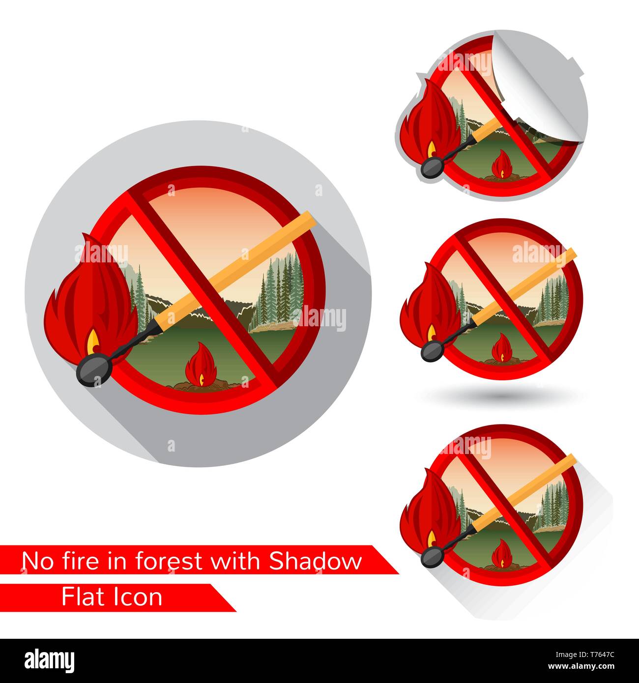 Match in red circle Stock Vector