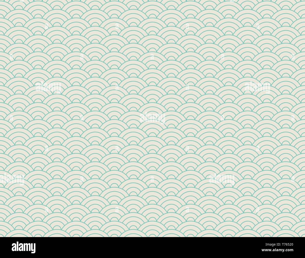 Chinese vector background with waves, seamless pattern, chinese culture Stock Vector