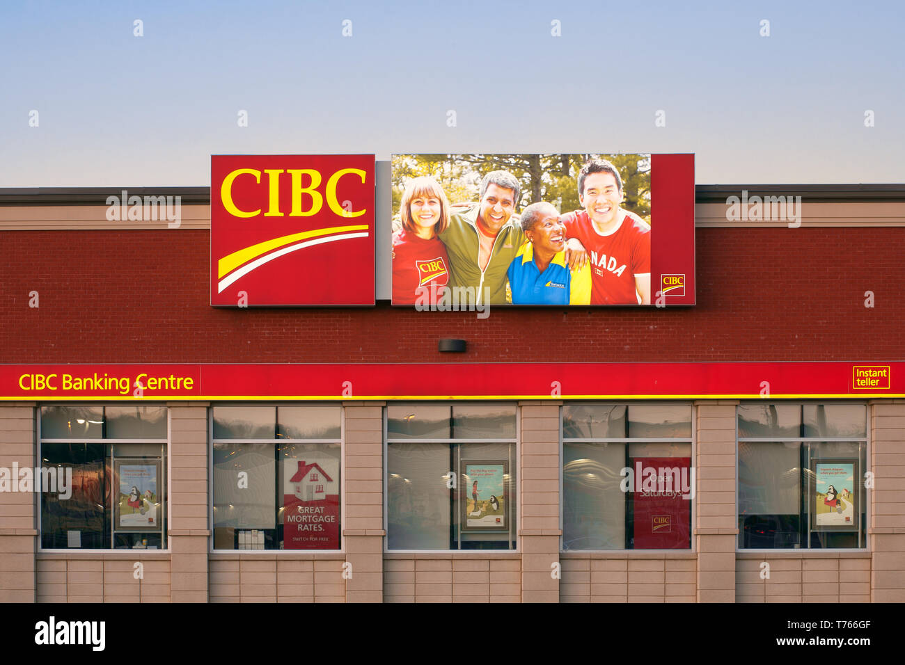 DARTMOUTH, CANADA - MAY 21, 2015: The Canadian Imperial Bank of Commerce or CIBC, is Canada's fifth largest chartered bank as measured by deposits. Stock Photo