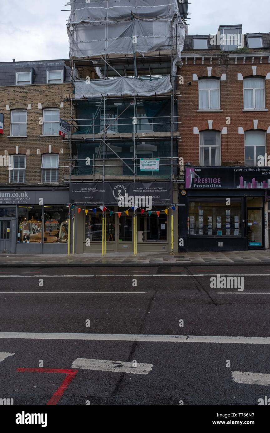 Cat themed cafe, Holloway Road Stock Photo Alamy