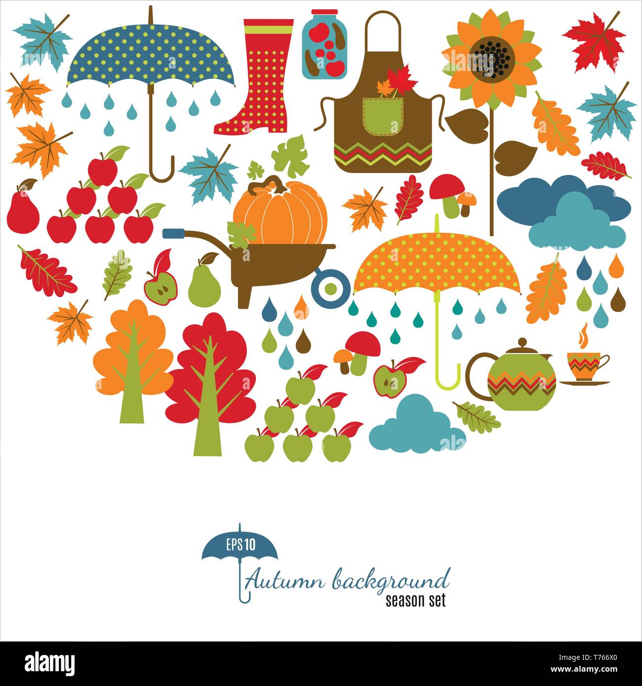Autumn background. Set design element Stock Vector Image & Art - Alamy