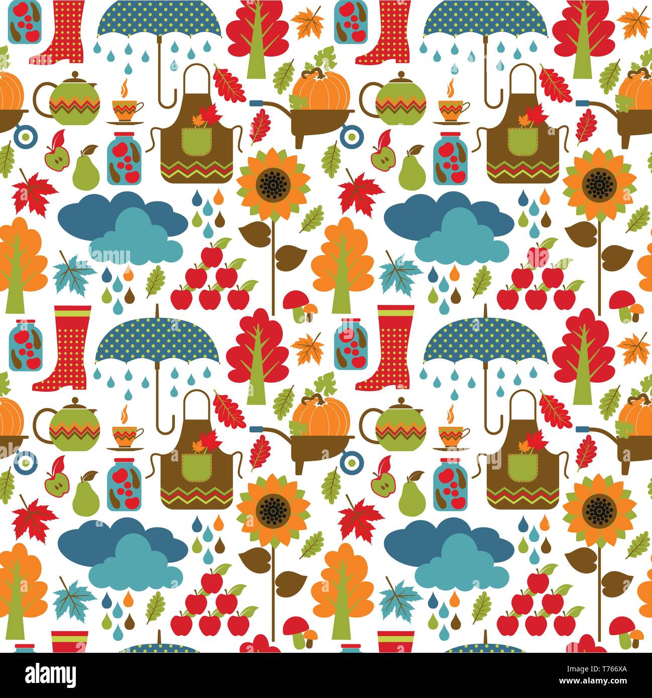 Autumn seamless pattern. Stock Vector